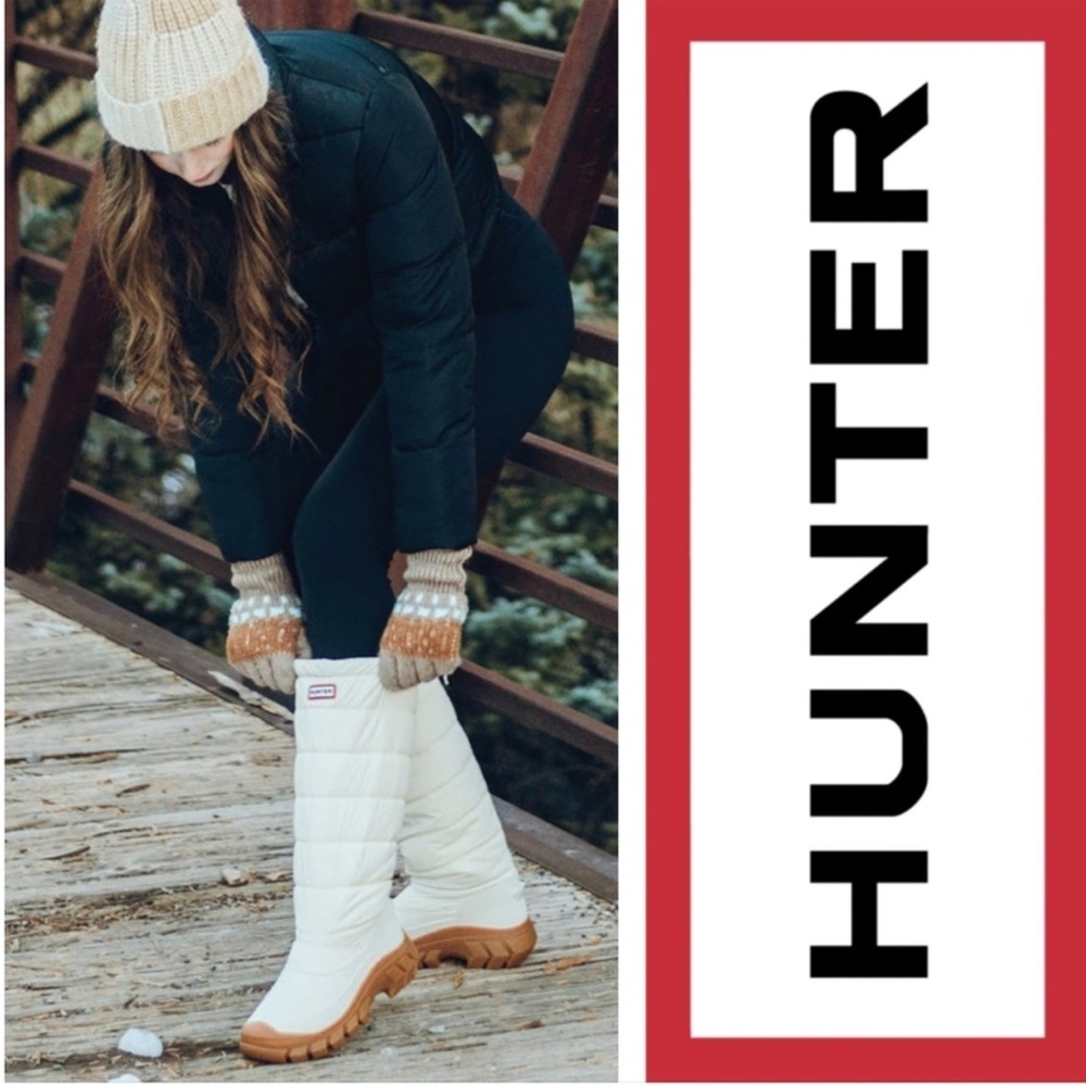 Hunter Women's Intrepid Tall Snow Boots White Size 9 NIB 👢❄️☃️🤍HOST PICK! 🌟 - Picture 3 of 15